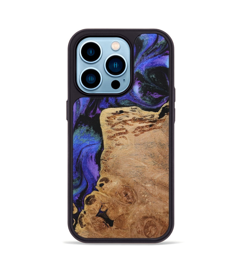 iPhone 14 Pro Wood+Resin Phone Case - Otis (Purple, 716309)