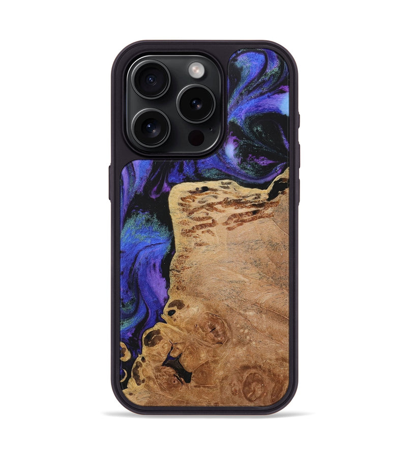 iPhone 15 Pro Wood+Resin Phone Case - Otis (Purple, 716309)