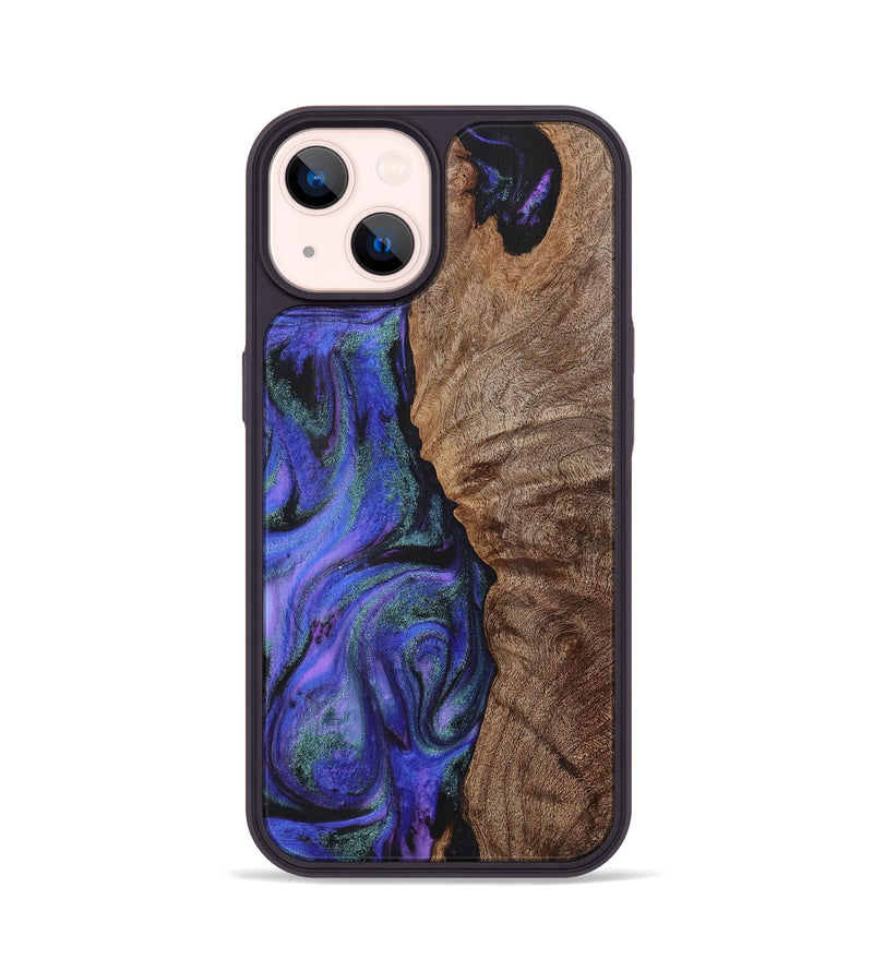 iPhone 14 Wood+Resin Phone Case - Dalton (Purple, 716310)