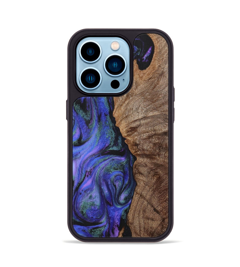 iPhone 14 Pro Wood+Resin Phone Case - Dalton (Purple, 716310)