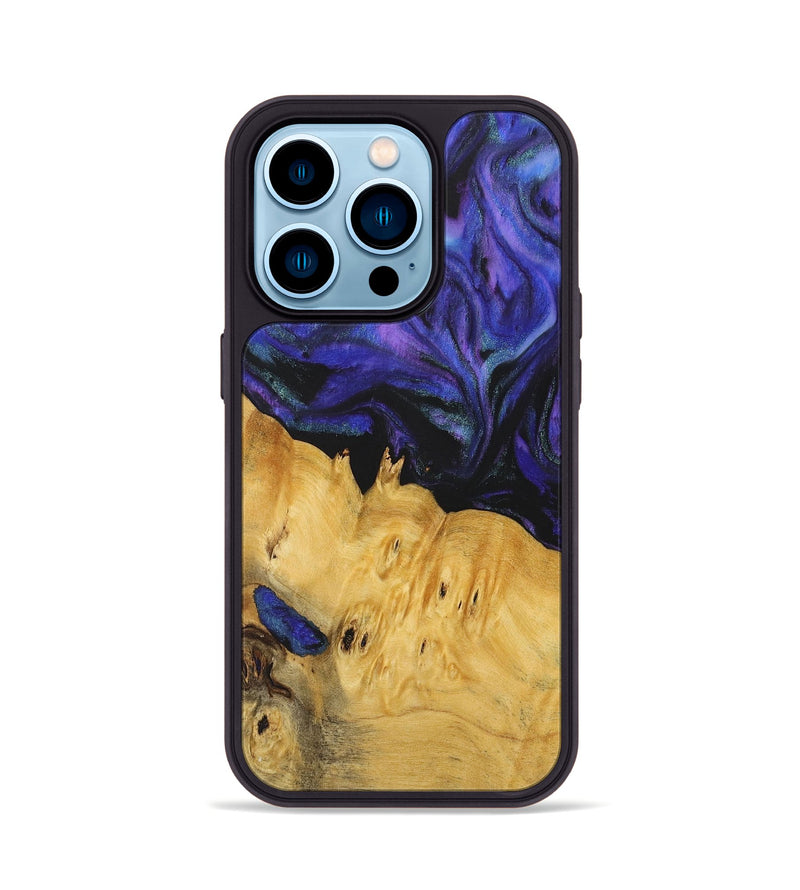 iPhone 14 Pro Wood+Resin Phone Case - Wyatt (Purple, 716312)