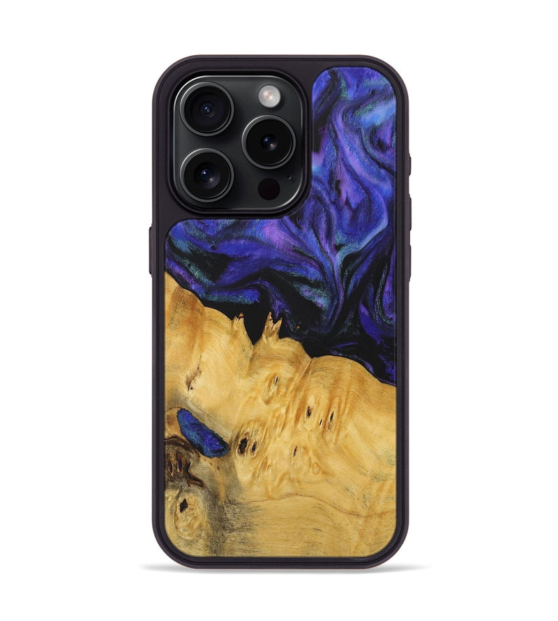 iPhone 15 Pro Wood+Resin Phone Case - Wyatt (Purple, 716312)