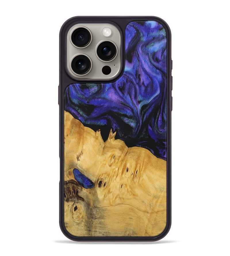 iPhone 16 Pro Max Wood+Resin Phone Case - Wyatt (Purple, 716312)