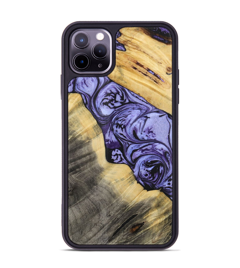 iPhone 11 Pro Max Wood+Resin Phone Case - Susie (Purple, 716322)