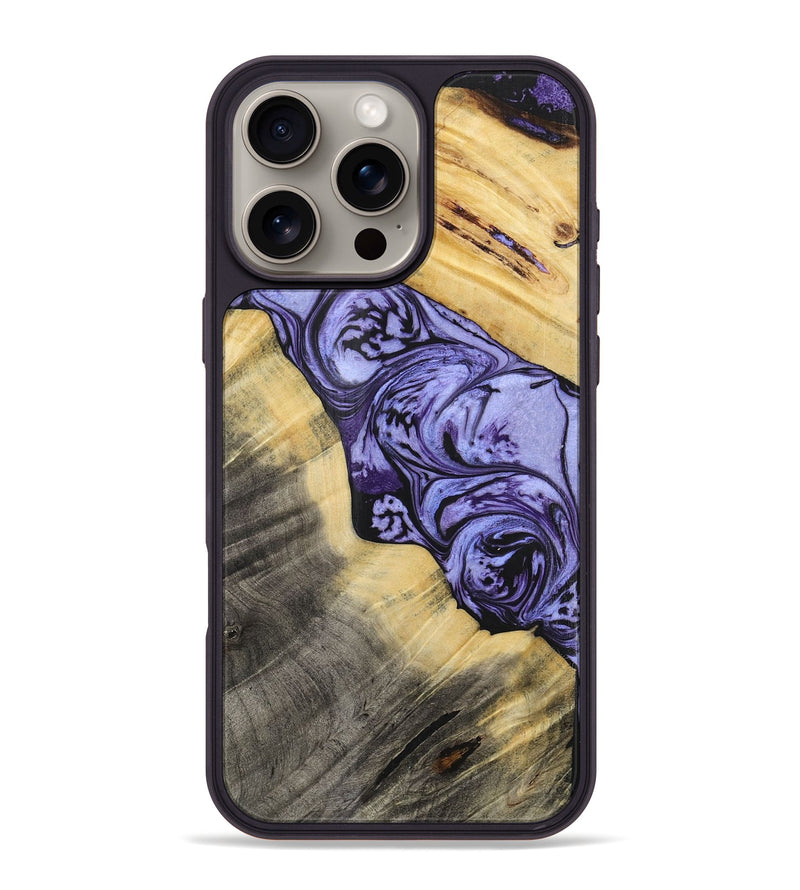 iPhone 16 Pro Max Wood+Resin Phone Case - Susie (Purple, 716322)