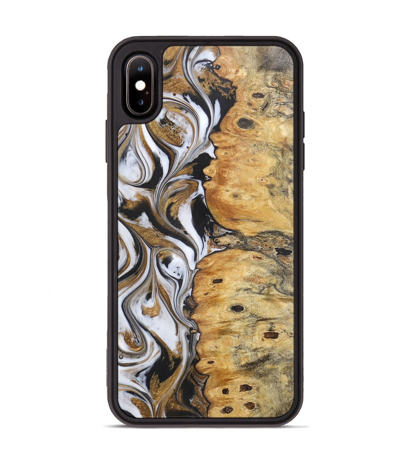 iPhone Xs Max Wood+Resin Phone Case - Mona (Black & White, 716326)