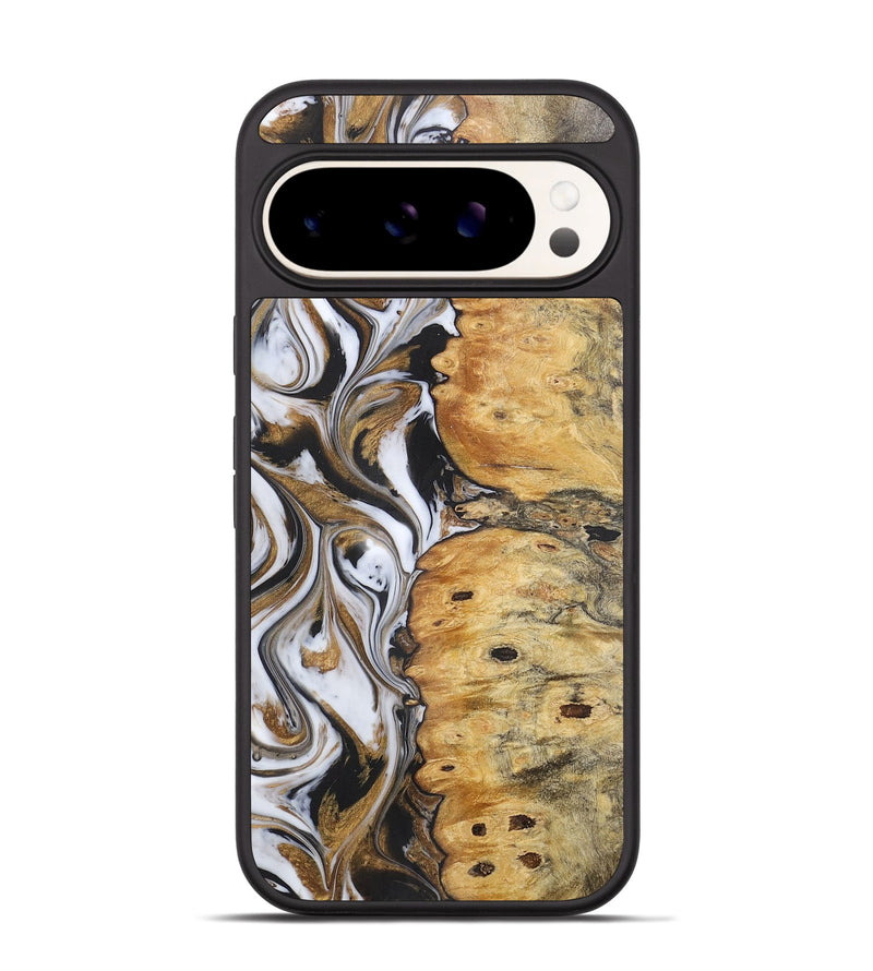 Pixel 9 Pro Wood+Resin Phone Case - Mona (Black & White, 716326)