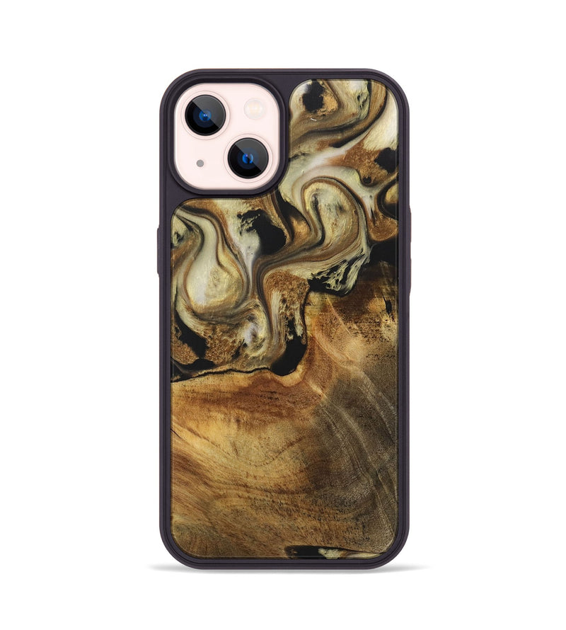 iPhone 14 Wood+Resin Phone Case - Jo (Black & White, 716329)