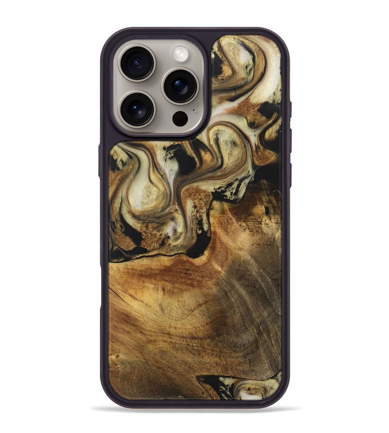 iPhone 16 Pro Max Wood+Resin Phone Case - Jo (Black & White, 716329)