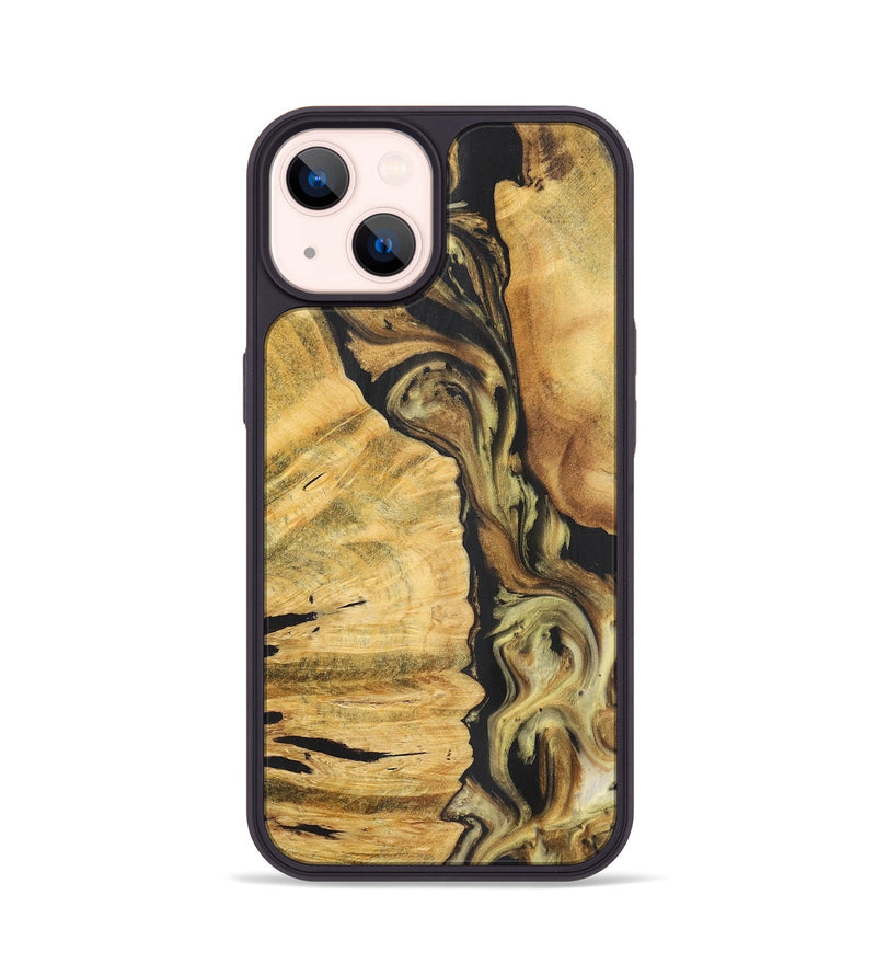 iPhone 14 Wood+Resin Phone Case - Harrison (Black & White, 716330)