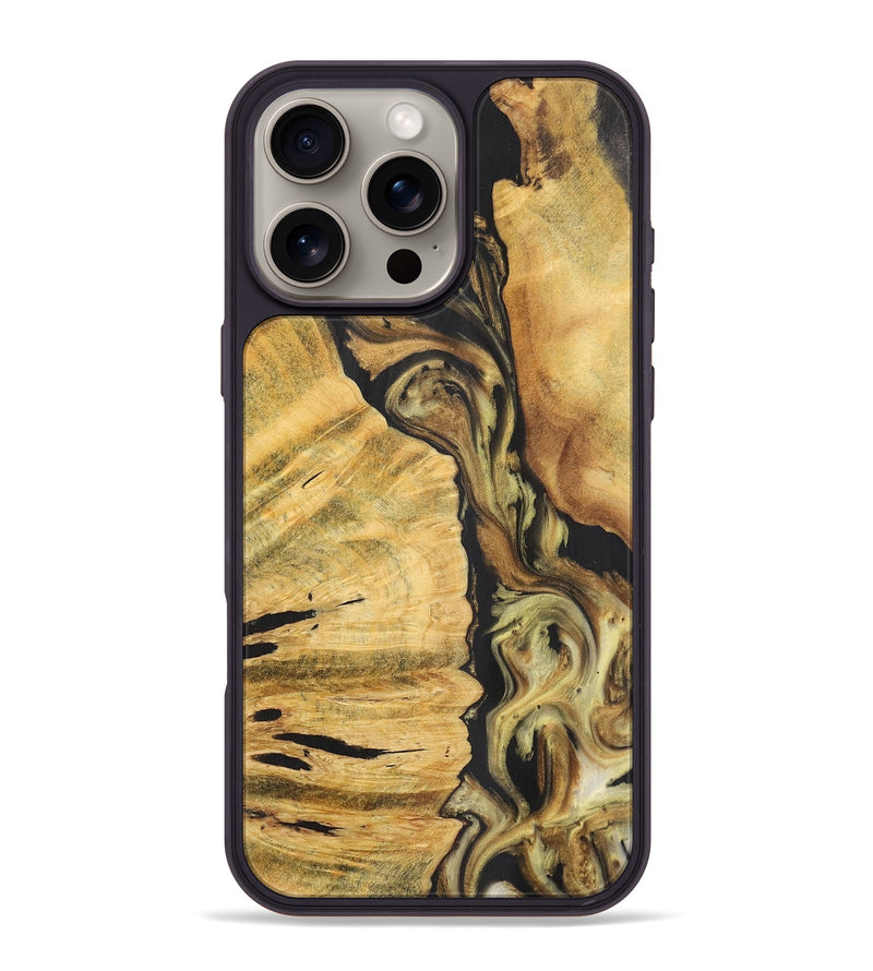 iPhone 16 Pro Max Wood+Resin Phone Case - Harrison (Black & White, 716330)