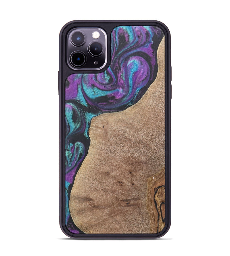 iPhone 11 Pro Max Wood+Resin Phone Case - Kiana (Purple, 716400)