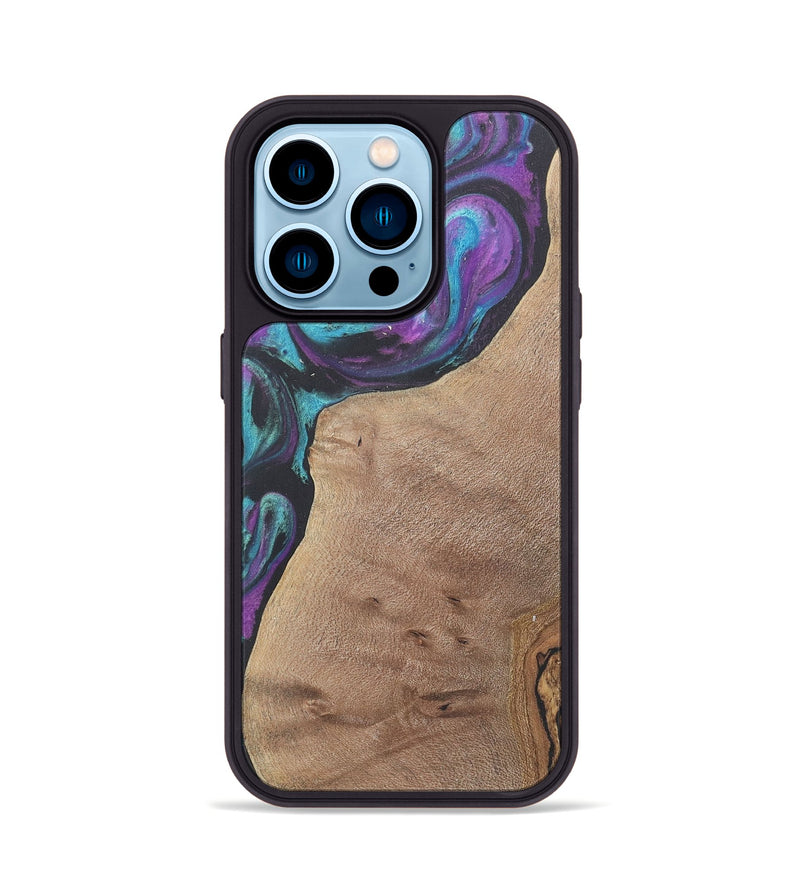 iPhone 14 Pro Wood+Resin Phone Case - Kiana (Purple, 716400)