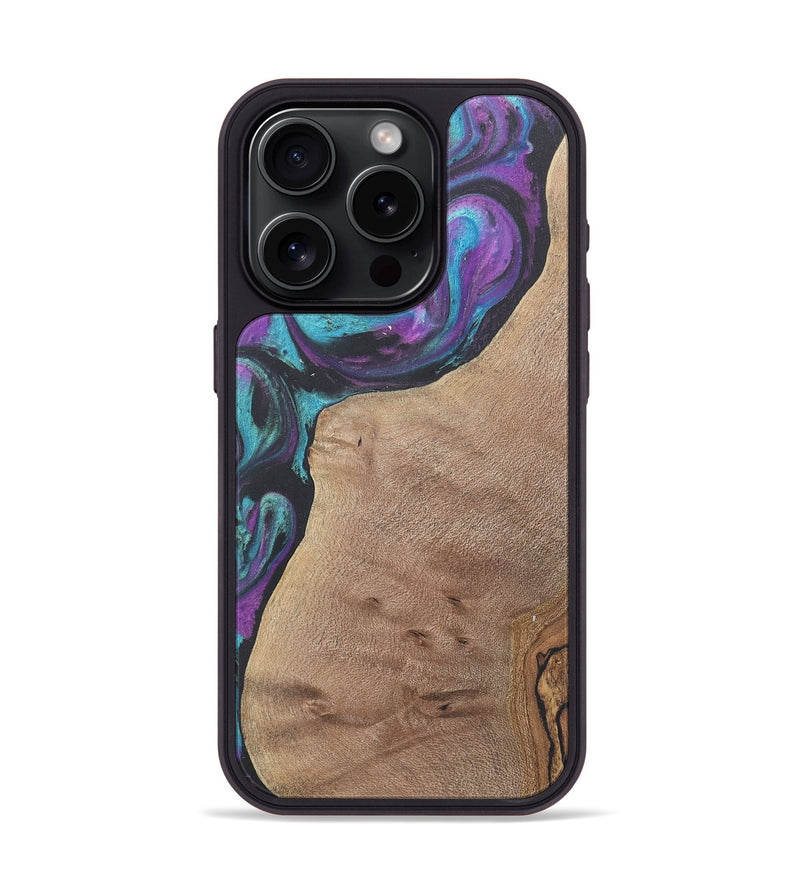 iPhone 15 Pro Wood+Resin Phone Case - Kiana (Purple, 716400)