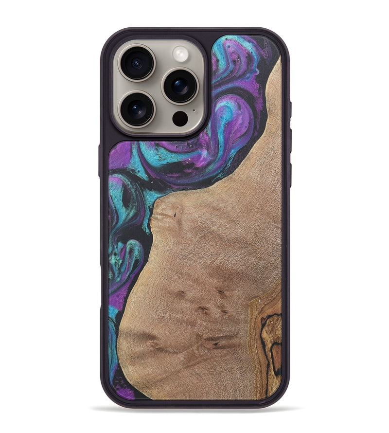 iPhone 16 Pro Max Wood+Resin Phone Case - Kiana (Purple, 716400)