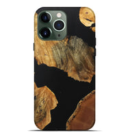 iPhone 13 Pro Max Wood+Resin Live Edge Phone Case - Lennox (Pure Black, 716406)