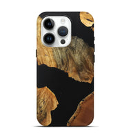 iPhone 15 Pro Wood+Resin Live Edge Phone Case - Lennox (Pure Black, 716406)