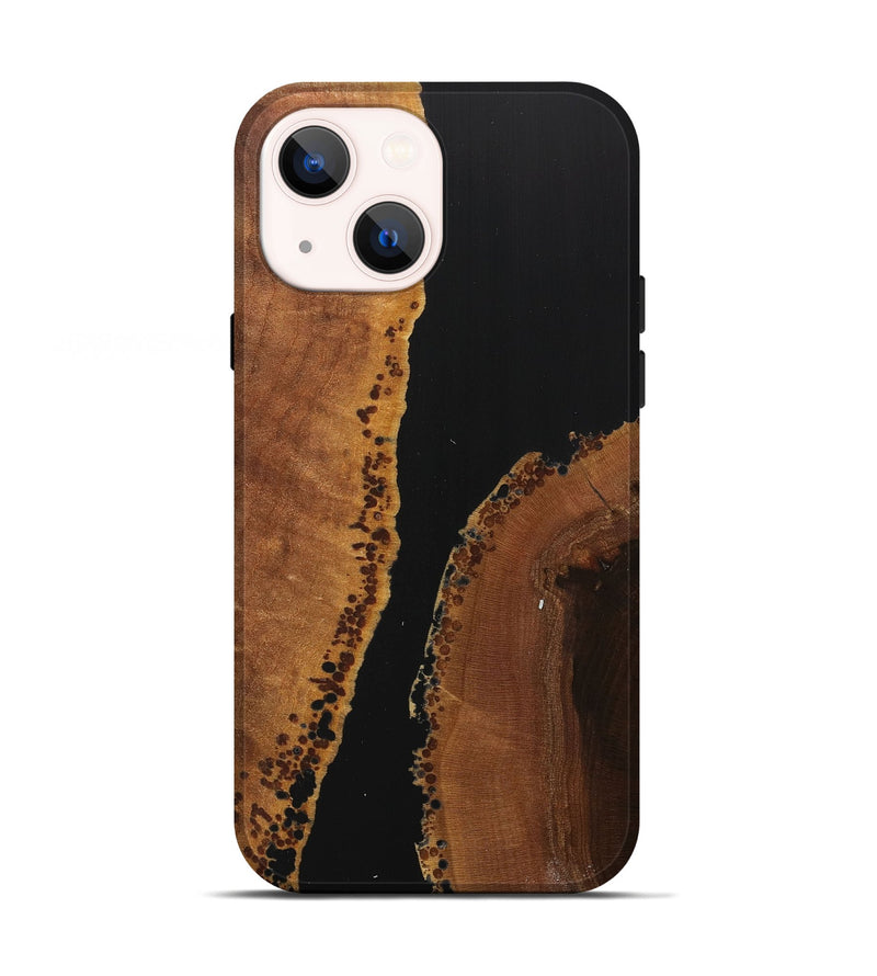 iPhone 13 Wood+Resin Live Edge Phone Case - Joaquin (Pure Black, 716407)