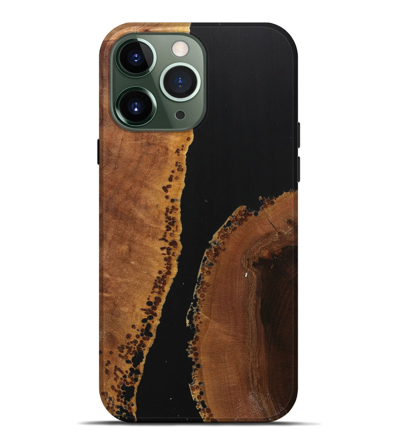 iPhone 13 Pro Max Wood+Resin Live Edge Phone Case - Joaquin (Pure Black, 716407)