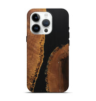 iPhone 15 Pro Wood+Resin Live Edge Phone Case - Joaquin (Pure Black, 716407)