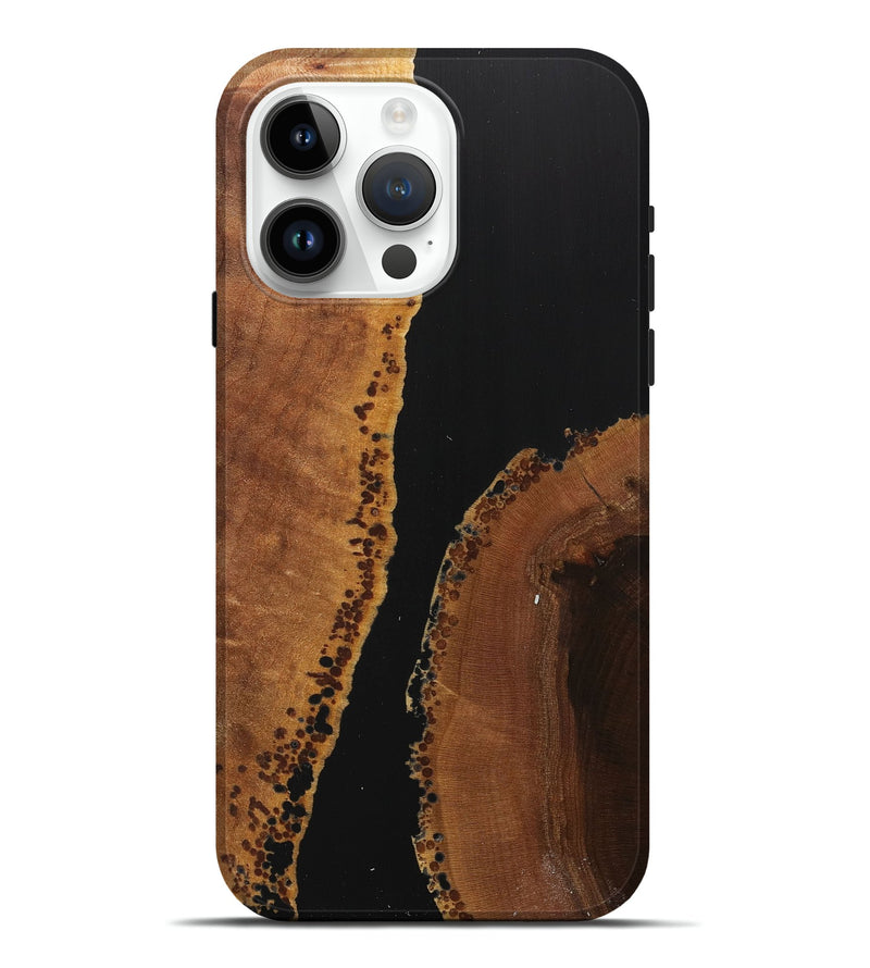 iPhone 15 Pro Max Wood+Resin Live Edge Phone Case - Joaquin (Pure Black, 716407)