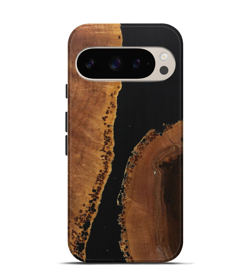 Pixel 9 Wood+Resin Live Edge Phone Case - Joaquin (Pure Black, 716407)