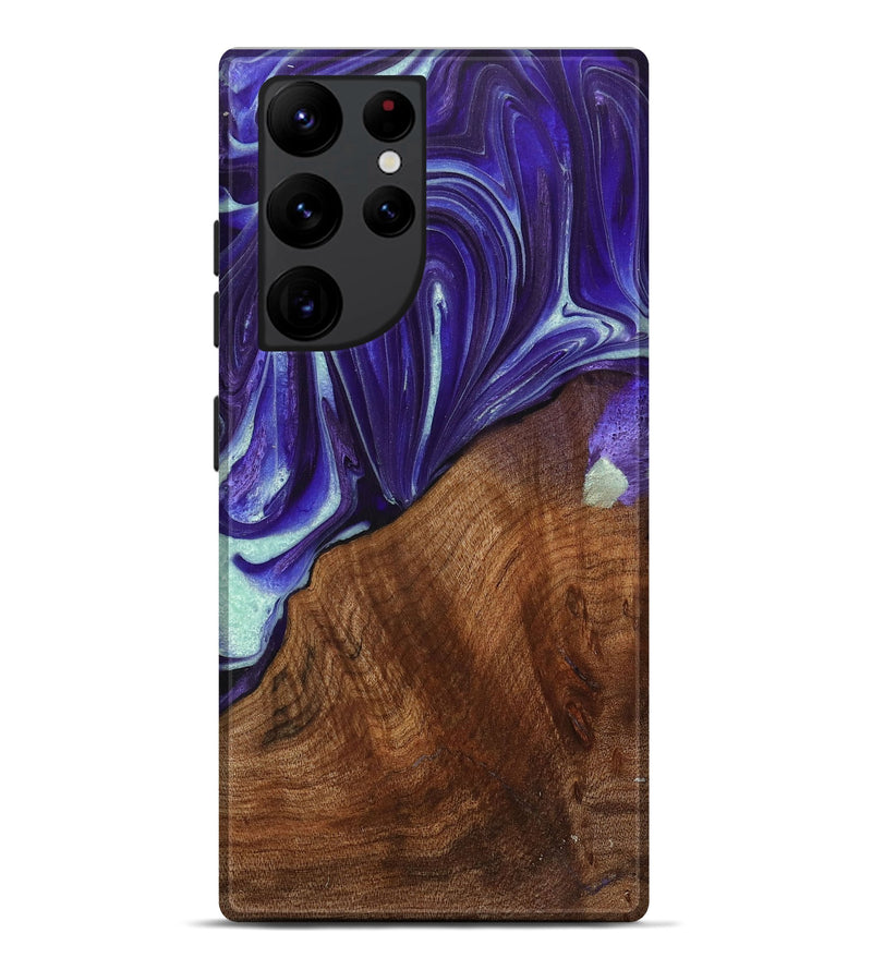 Galaxy S22 Ultra Wood+Resin Live Edge Phone Case - Scarlett (Purple, 716413)