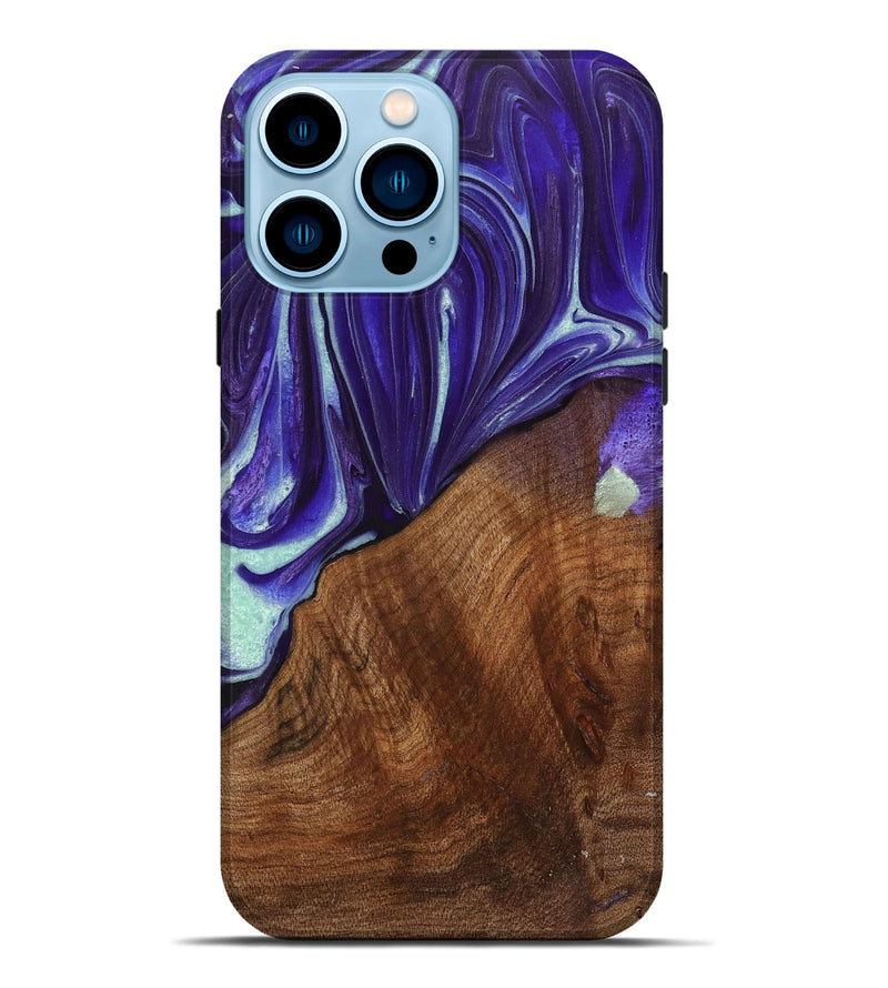 iPhone 14 Pro Max Wood+Resin Live Edge Phone Case - Scarlett (Purple, 716413)