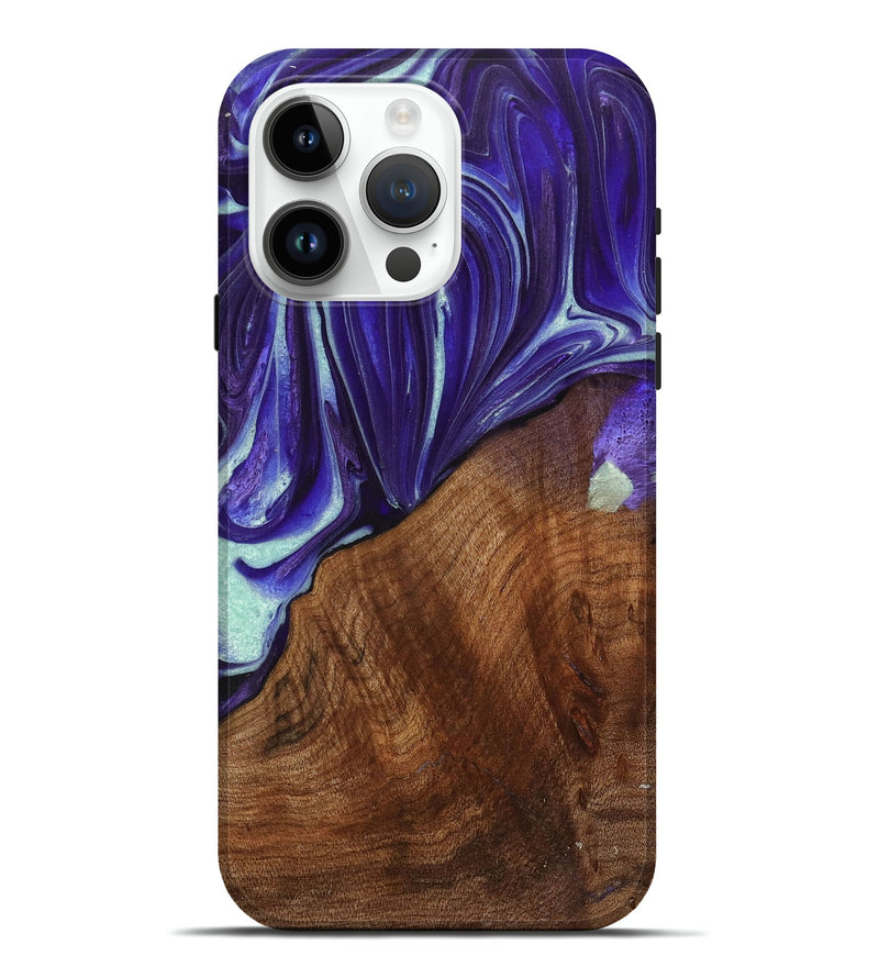 iPhone 15 Pro Max Wood+Resin Live Edge Phone Case - Scarlett (Purple, 716413)