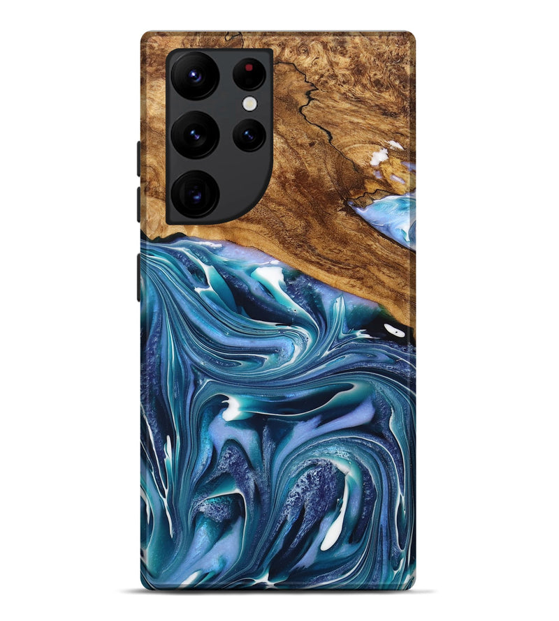 Galaxy S22 Ultra Wood+Resin Live Edge Phone Case - Estrella (Blue, 716414)