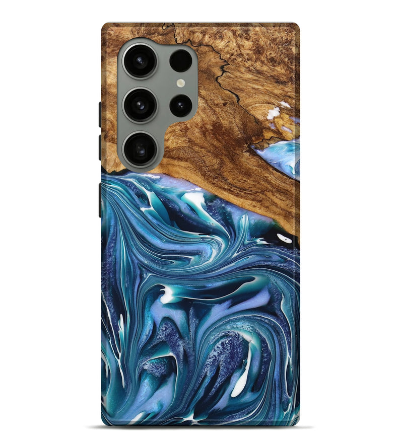 Galaxy S24 Ultra Wood+Resin Live Edge Phone Case - Estrella (Blue, 716414)