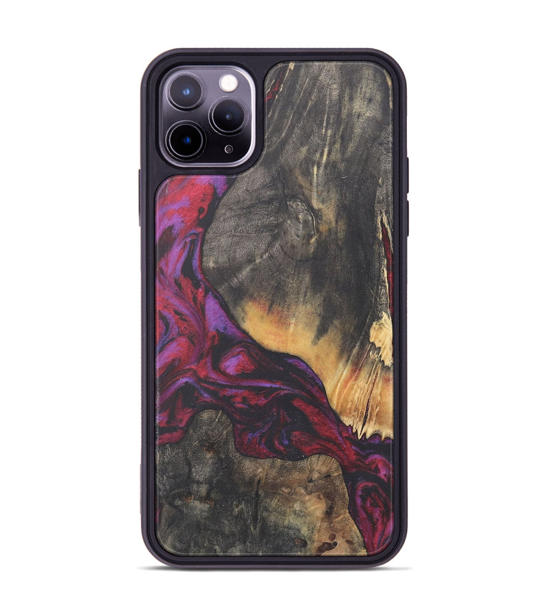 iPhone 11 Pro Max Wood+Resin Phone Case - Darryl (Red, 716457)