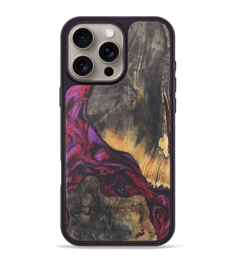 iPhone 16 Pro Max Wood+Resin Phone Case - Darryl (Red, 716457)