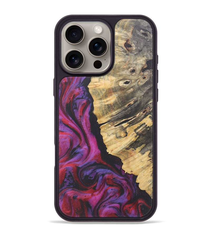 iPhone 16 Pro Max Wood+Resin Phone Case - Lou (Red, 716459)