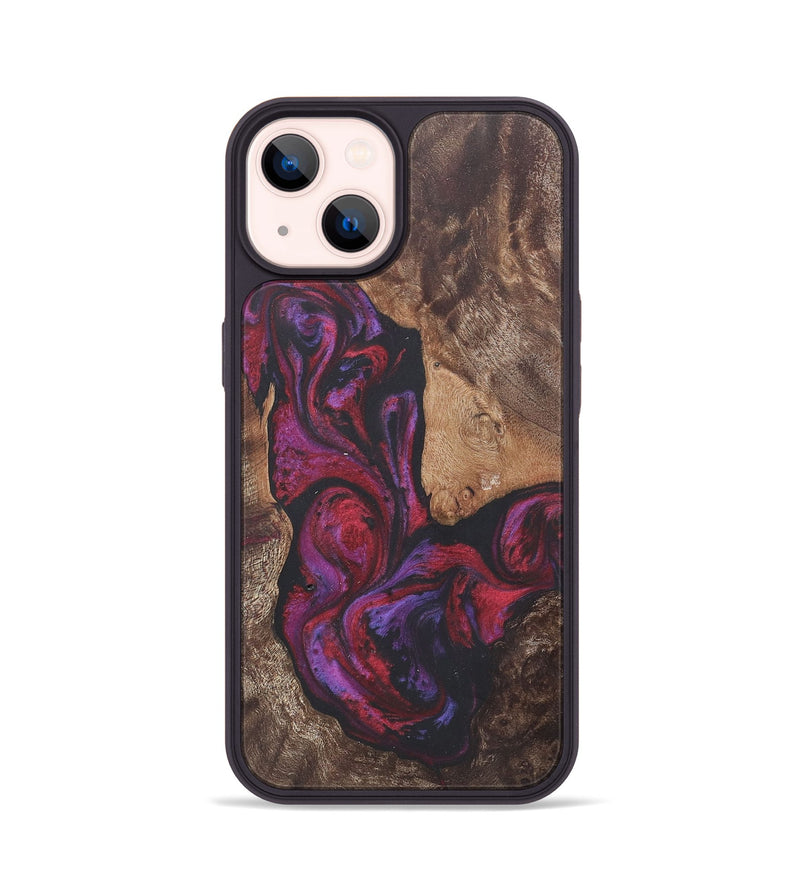 iPhone 14 Wood+Resin Phone Case - Lilith (Red, 716461)