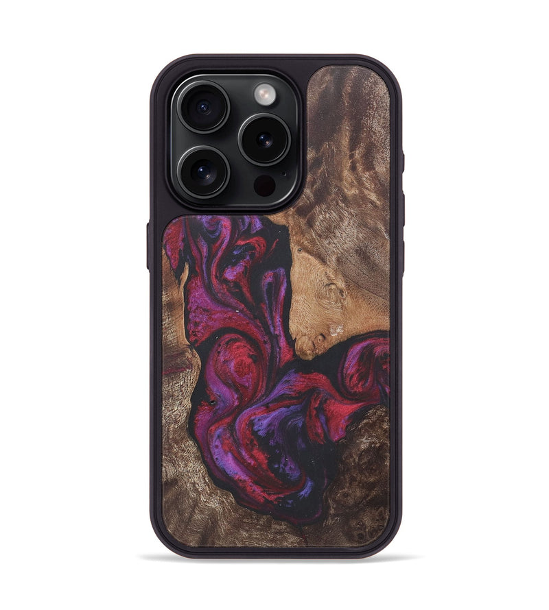 iPhone 15 Pro Wood+Resin Phone Case - Lilith (Red, 716461)