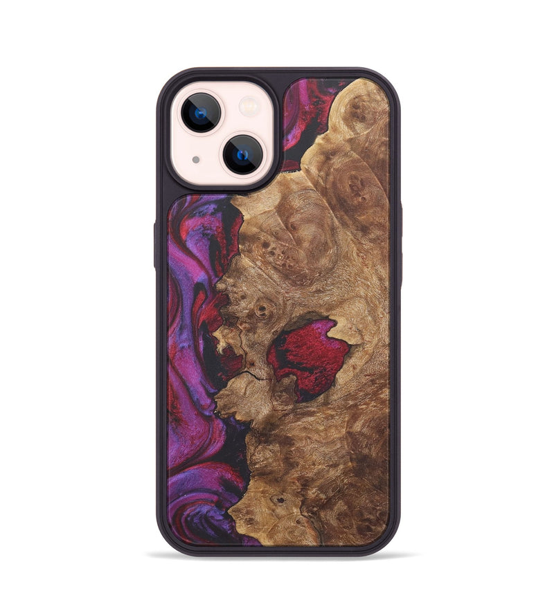 iPhone 14 Wood+Resin Phone Case - Crew (Red, 716466)