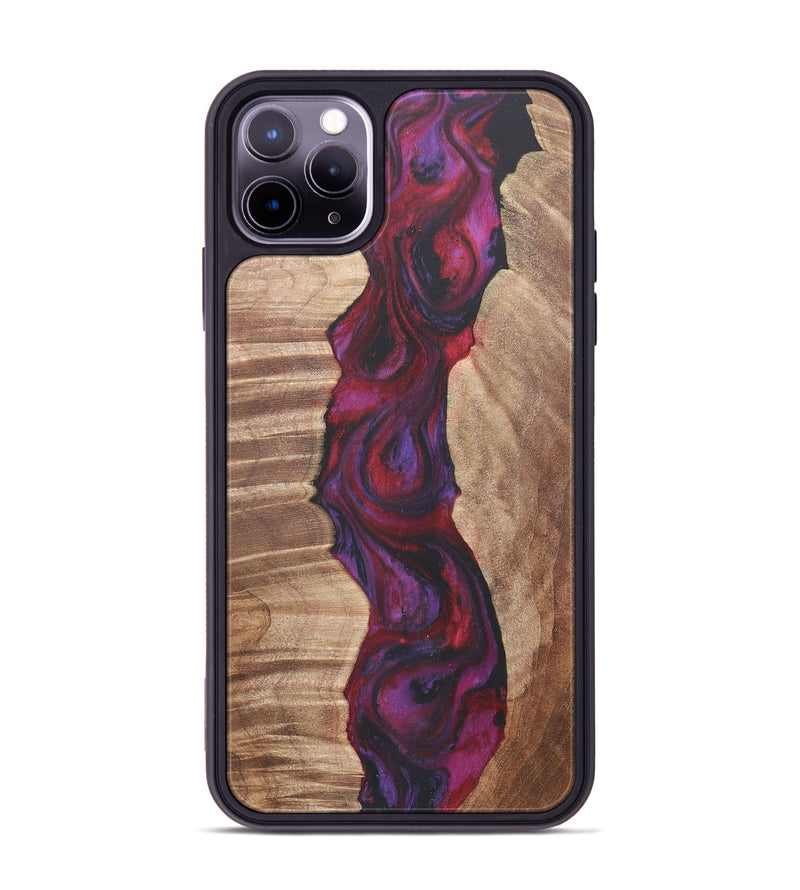 iPhone 11 Pro Max Wood+Resin Phone Case - Camron (Red, 716467)