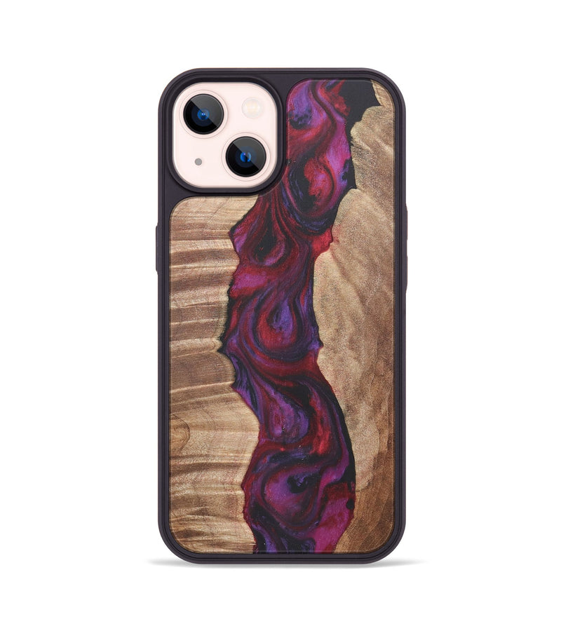 iPhone 14 Wood+Resin Phone Case - Camron (Red, 716467)