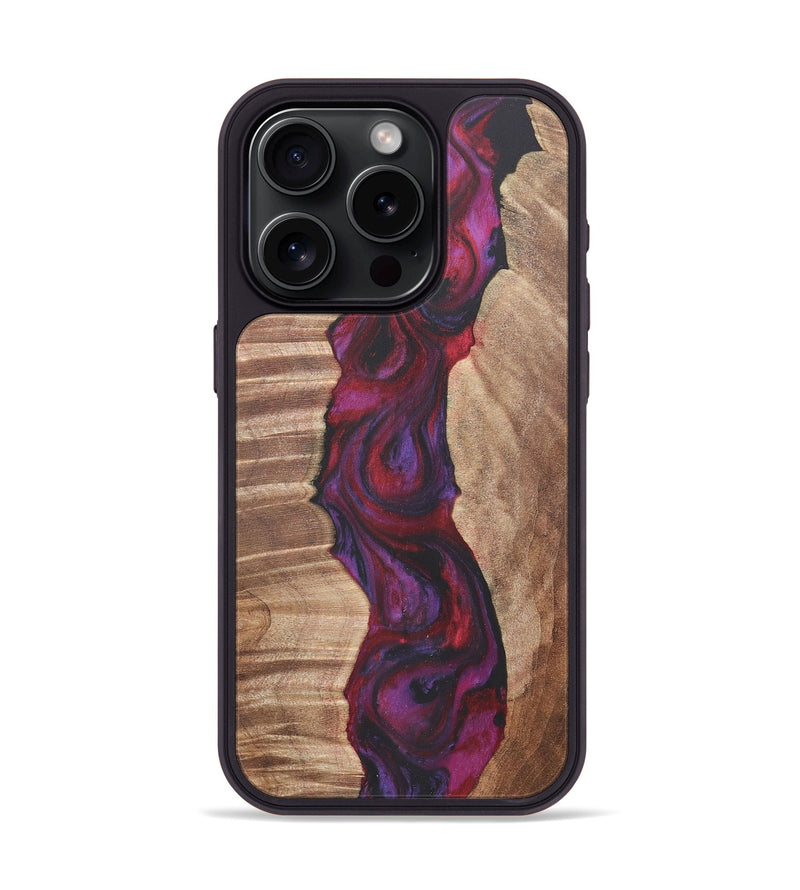 iPhone 15 Pro Wood+Resin Phone Case - Camron (Red, 716467)