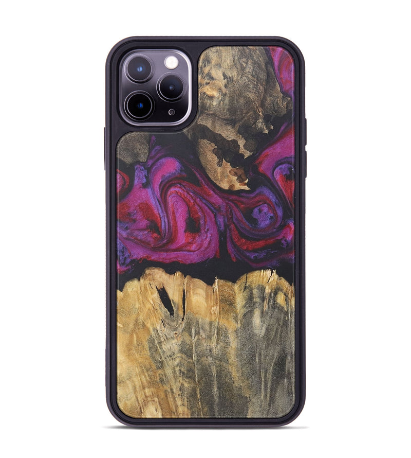 iPhone 11 Pro Max Wood+Resin Phone Case - Cassandra (Red, 716471)