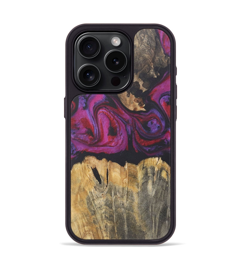 iPhone 15 Pro Wood+Resin Phone Case - Cassandra (Red, 716471)