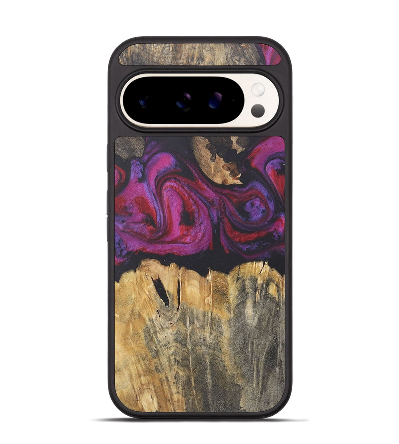 Pixel 9 Wood+Resin Phone Case - Cassandra (Red, 716471)