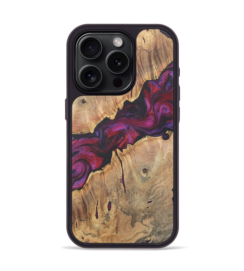 iPhone 15 Pro Wood+Resin Phone Case - Josie (Red, 716473)