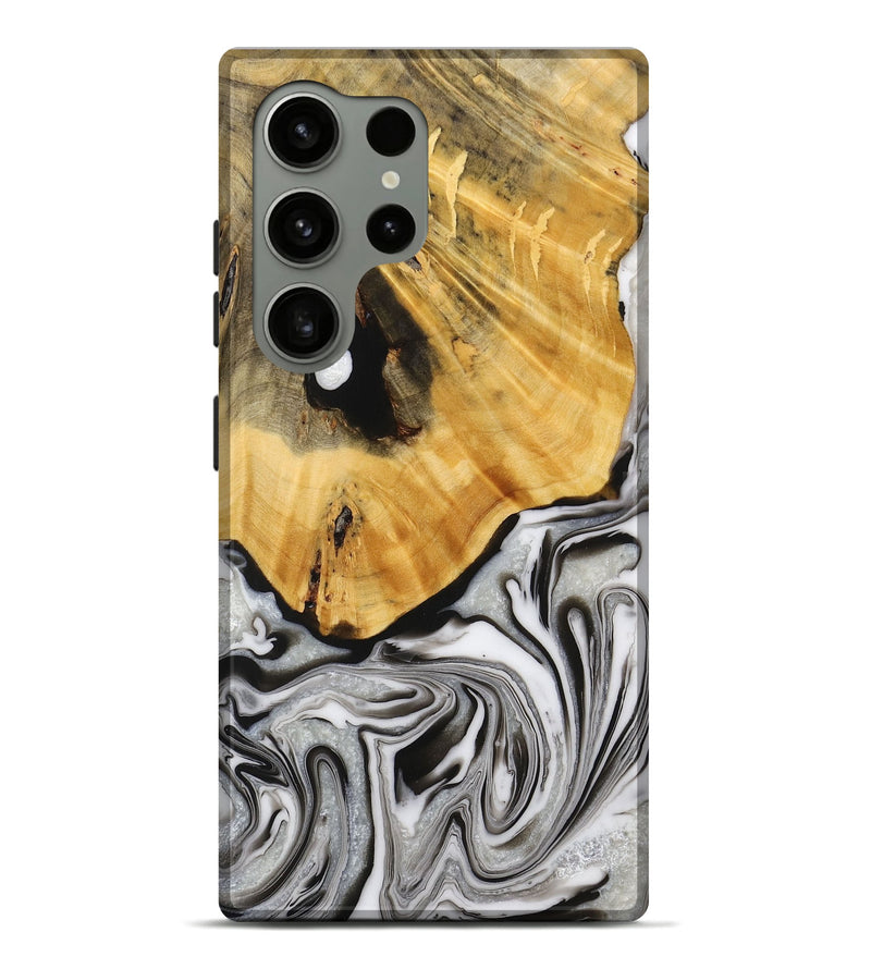 Galaxy S24 Ultra Wood+Resin Live Edge Phone Case - Cairo (Black & White, 716479)