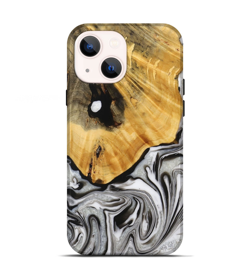 iPhone 13 Wood+Resin Live Edge Phone Case - Cairo (Black & White, 716479)