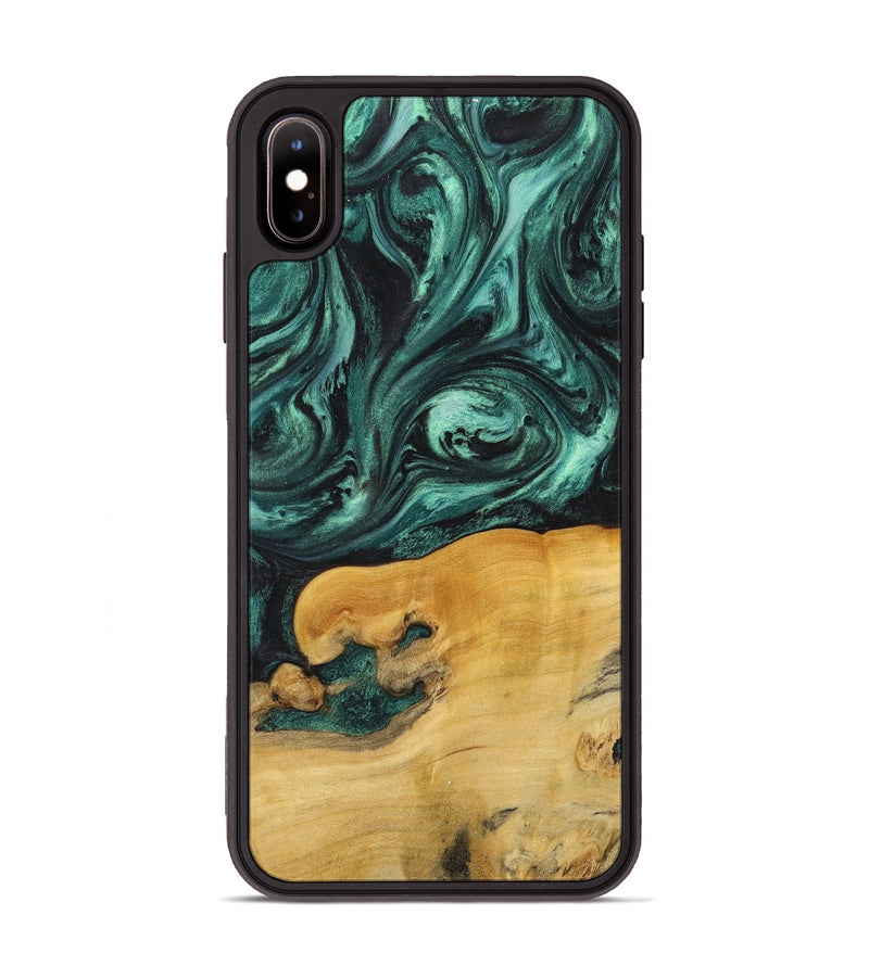 iPhone Xs Max Wood+Resin Phone Case - Dixie (Green, 716509)