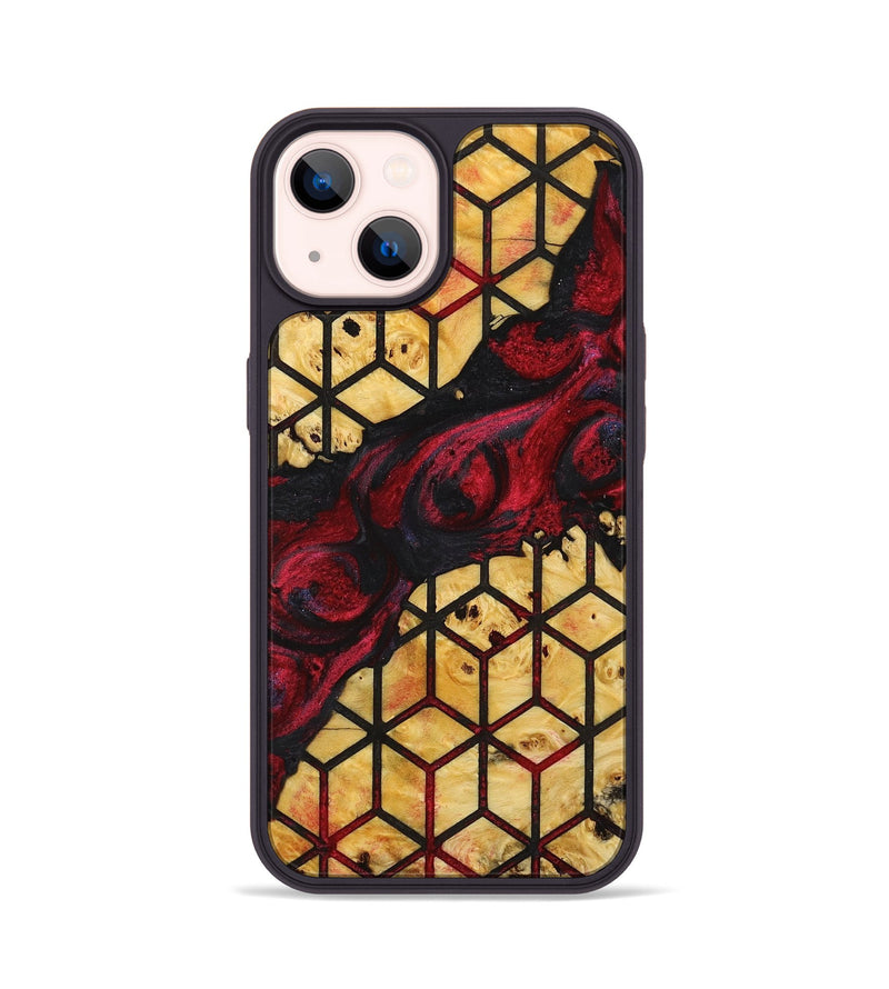 iPhone 14 Wood+Resin Phone Case - Emilee (Pattern, 716519)