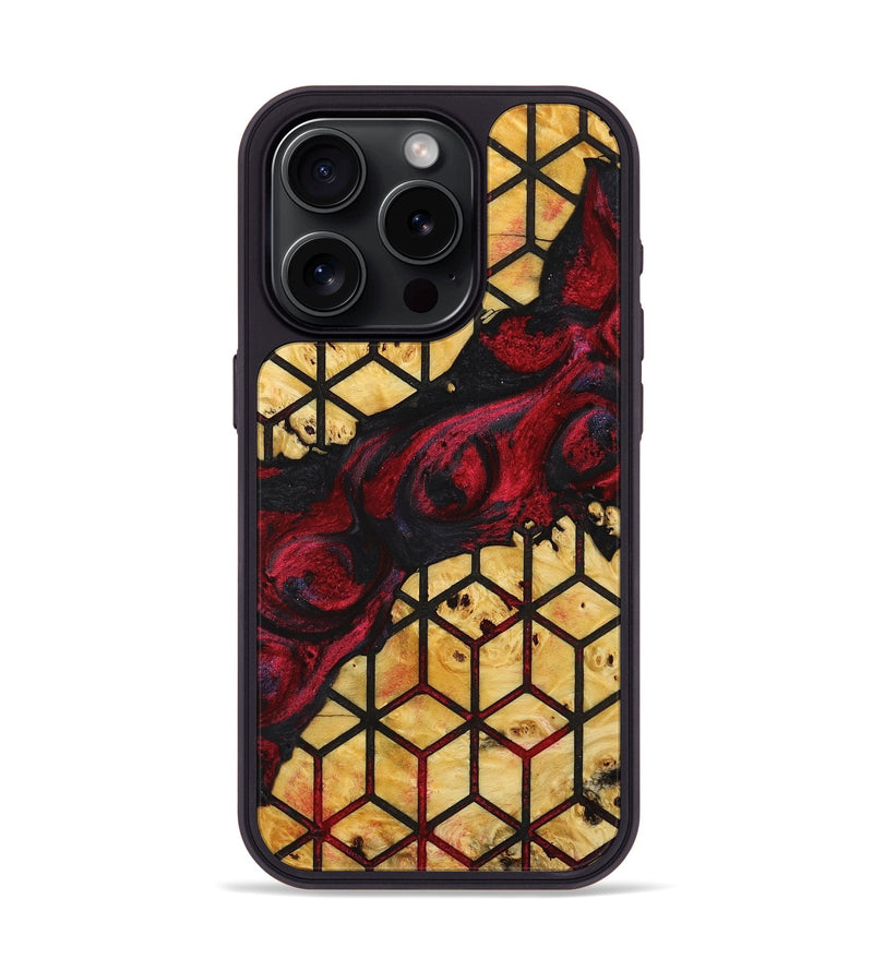 iPhone 15 Pro Wood+Resin Phone Case - Emilee (Pattern, 716519)