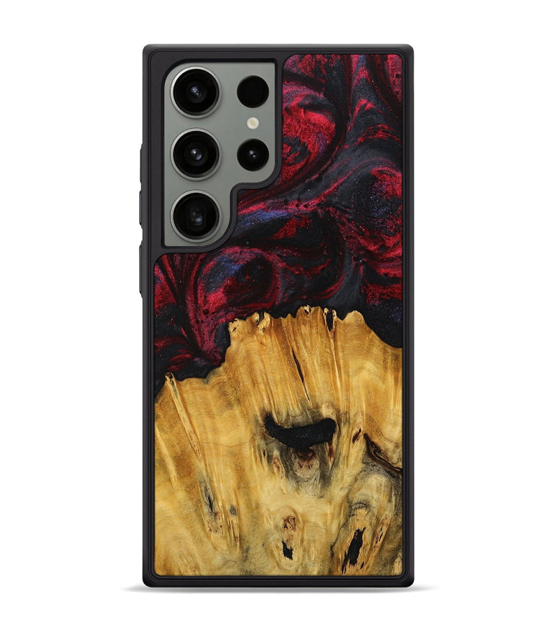 Galaxy S24 Ultra Wood+Resin Phone Case - Hailee (Red, 716539)